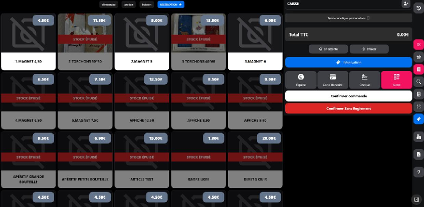 Capture d'écran - Vente d'articles