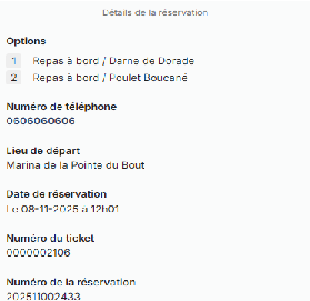 Capture d'écran - Contacter un client via la Scanette